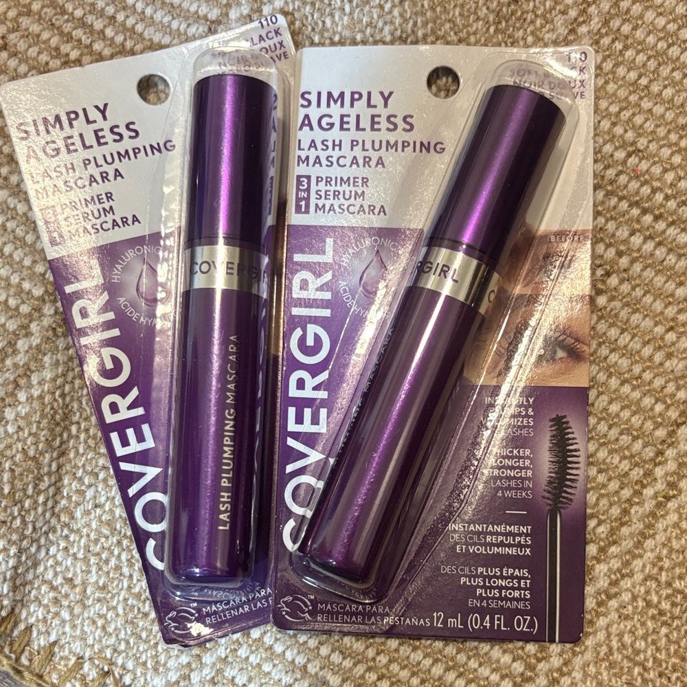 COVERGIRL Simply Ageless Lash Plumping Mascara - soft black 110. Bundle of 2